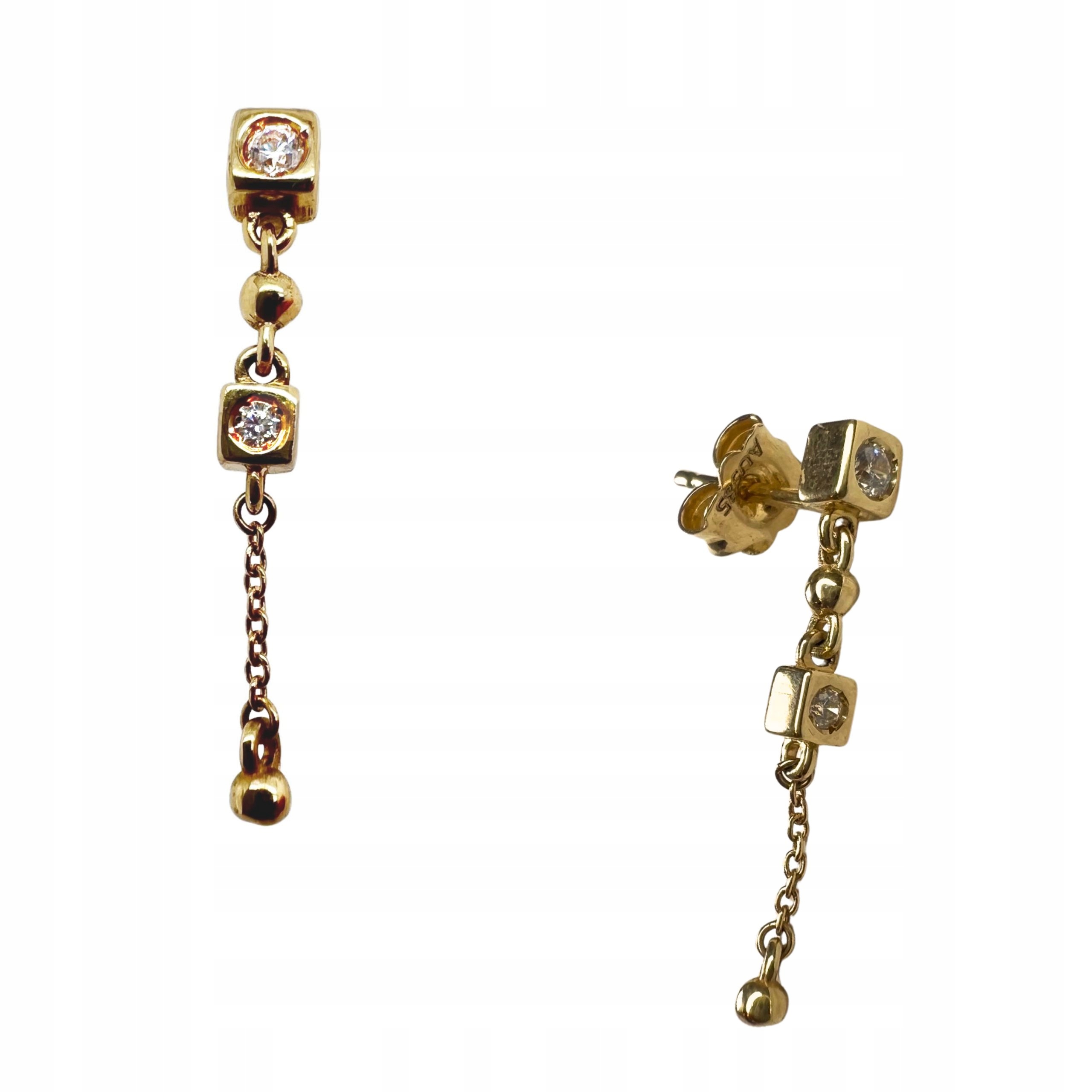 Elegantní Dámské Zlaté Náušnice S Zirkony Ryzosti 585