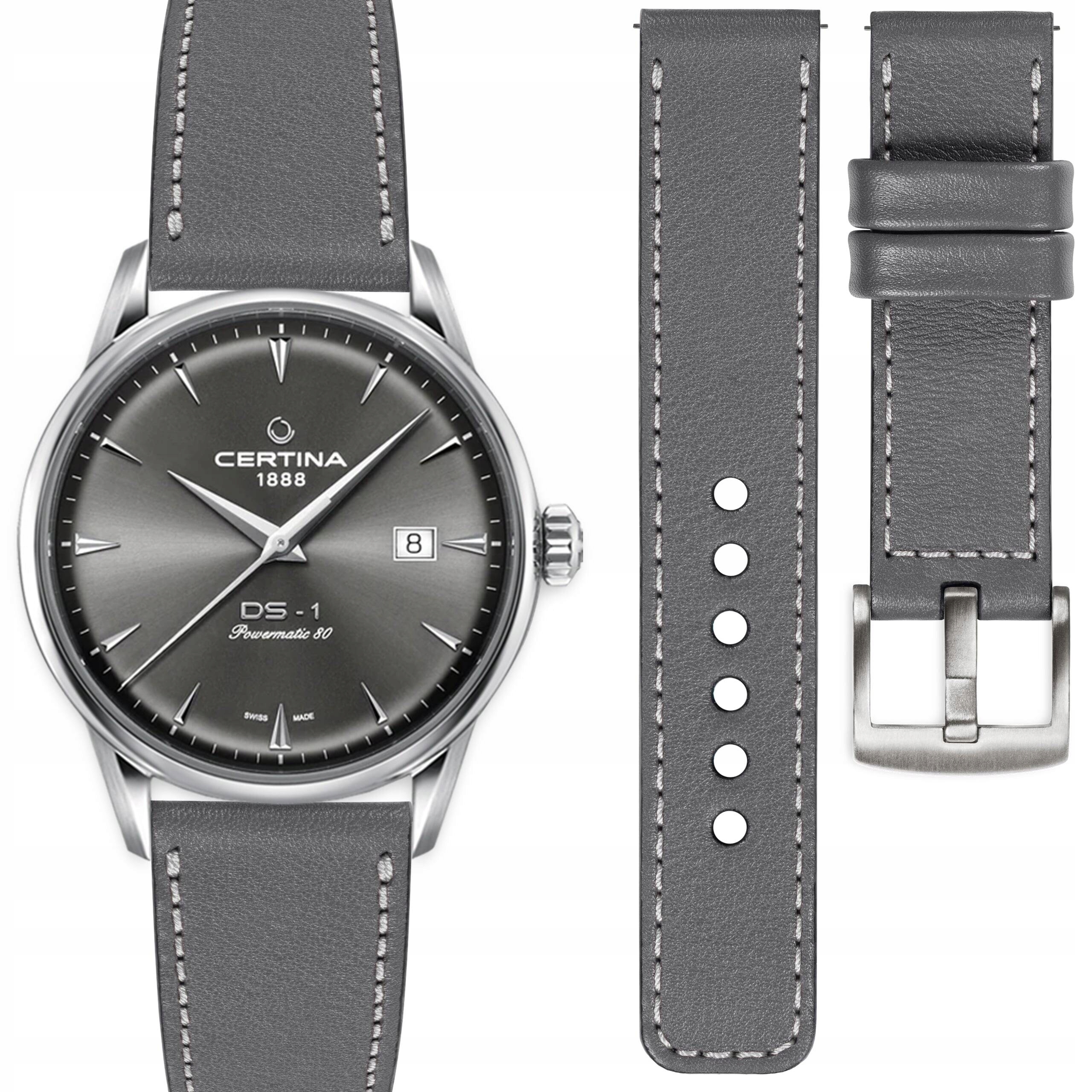 Kožený řemínek pro hodinky Certina DS-1 C029.807.11.081.02 20 mm moVear