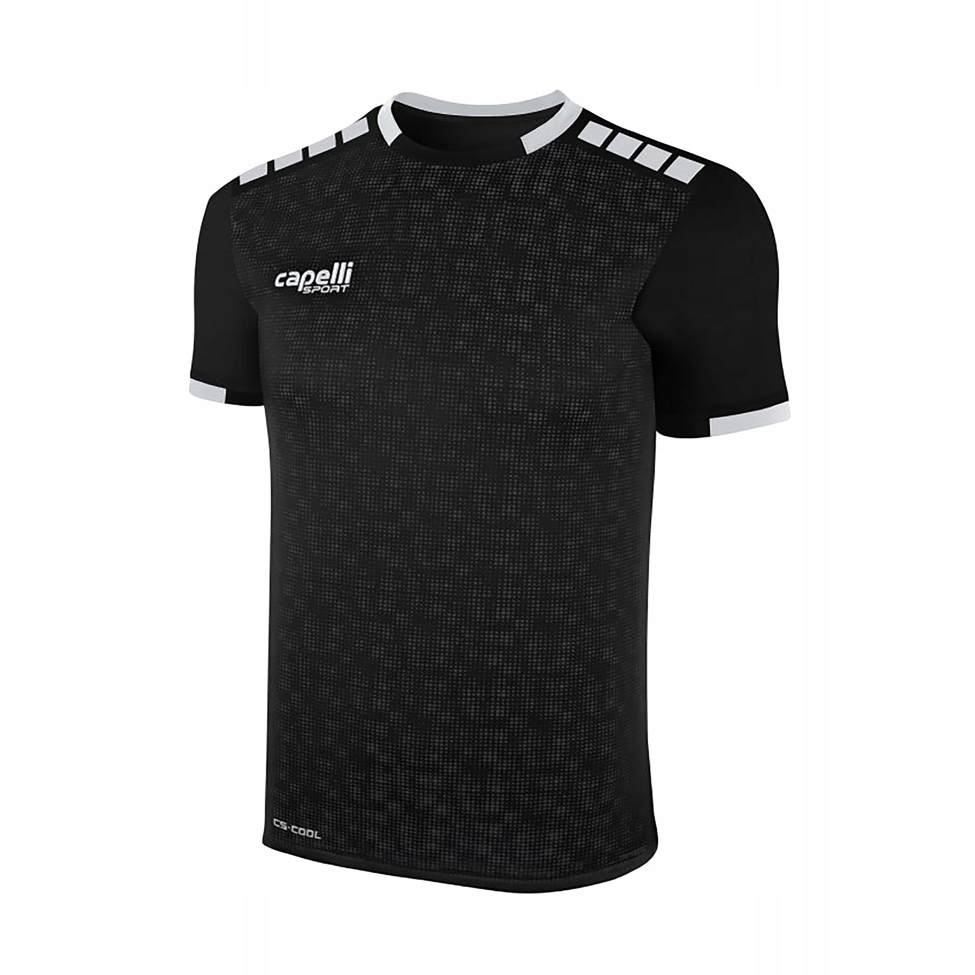 Koszulka piłkarska dziecięca Capelli Cs III Block Youth black/white L