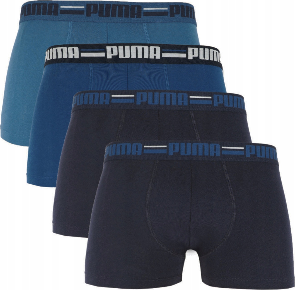 Pánské Boxerky Puma Brand Elastic 4PAK Tmavě Modré/modré 938 XL