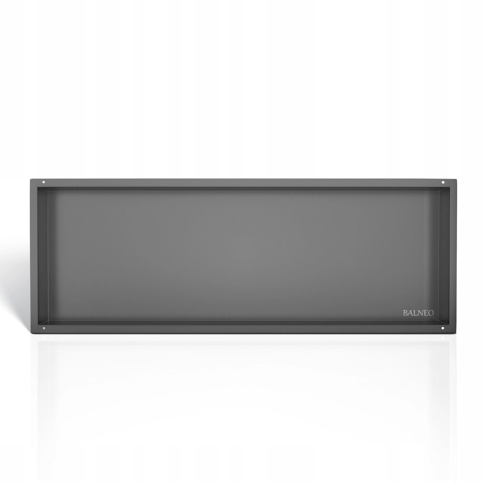 Wall-box No Rim Výklenková police bez rámečku Gun Metal 90x30x10 cm,