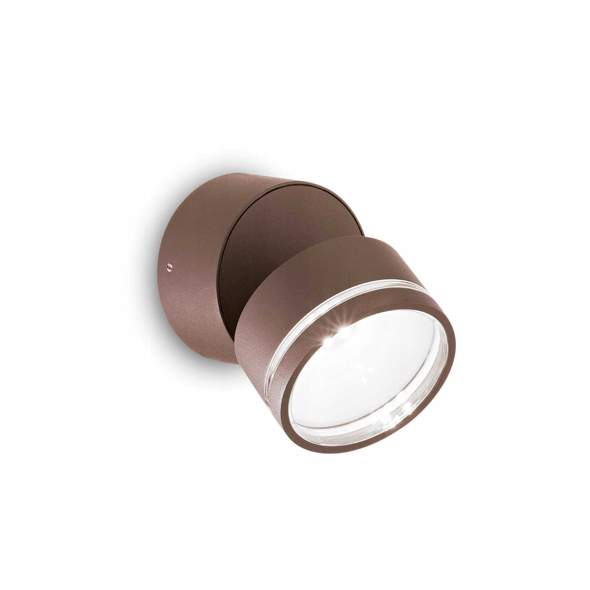 Vonkajšie nástenné svietidlo Ideal Lux Omega Round Led 7W 4000K IP54 hnedé