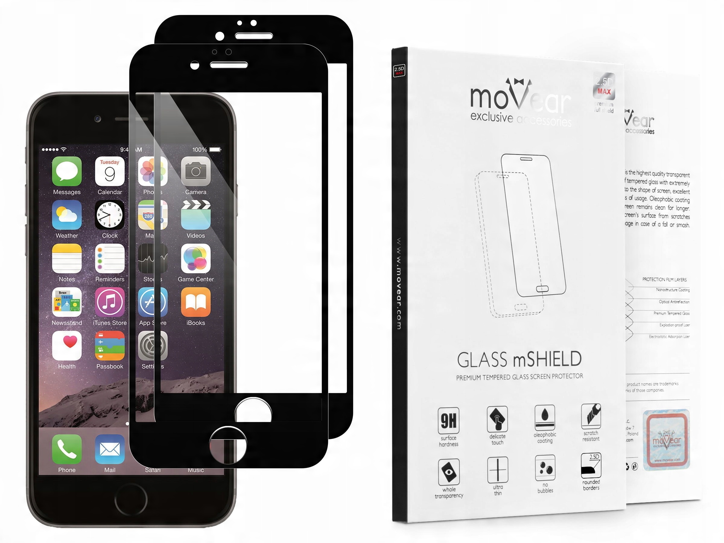 

moVear | Szkło Hartowane 2.5D 9H do iPhone 6 / 6s