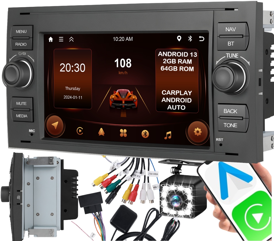 Autorádio Android Ford Kuga S-max C-max Carplay Usb Rds Gps Wifi Bt