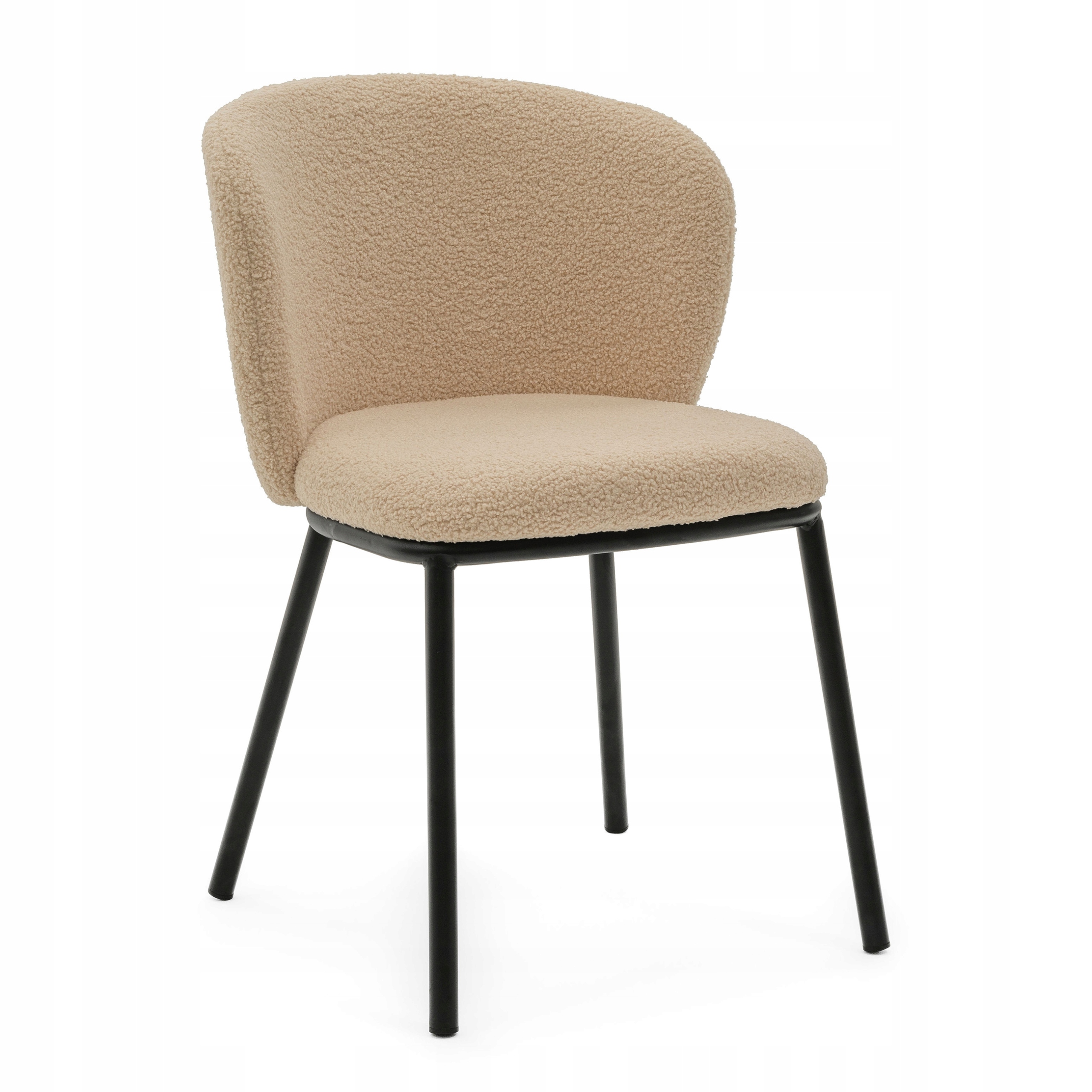 Čalouněná Židle Do Obýváku Glamour Látka Boucle Teddy Béžová Bari