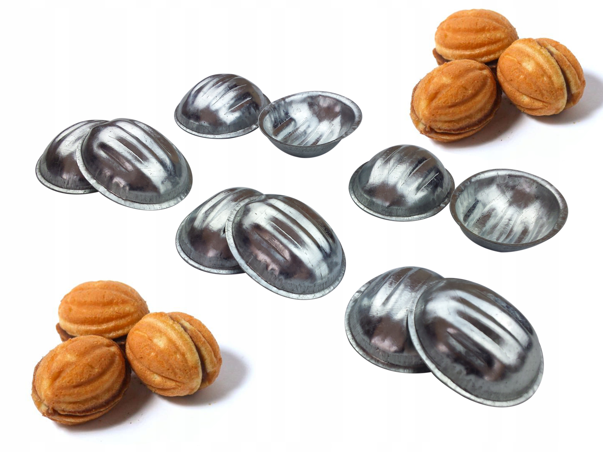 GRUBE FOREMKI DO PIECZENIA CIASTEK ORZESZKÓW FORMA NA ORZESZKI 10 szt #10 Kolor srebrny