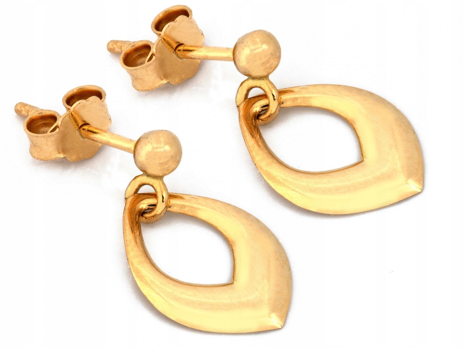 Náušnice zlaté 585 14k jemné závěsné 1.24g na tyči pro ženy