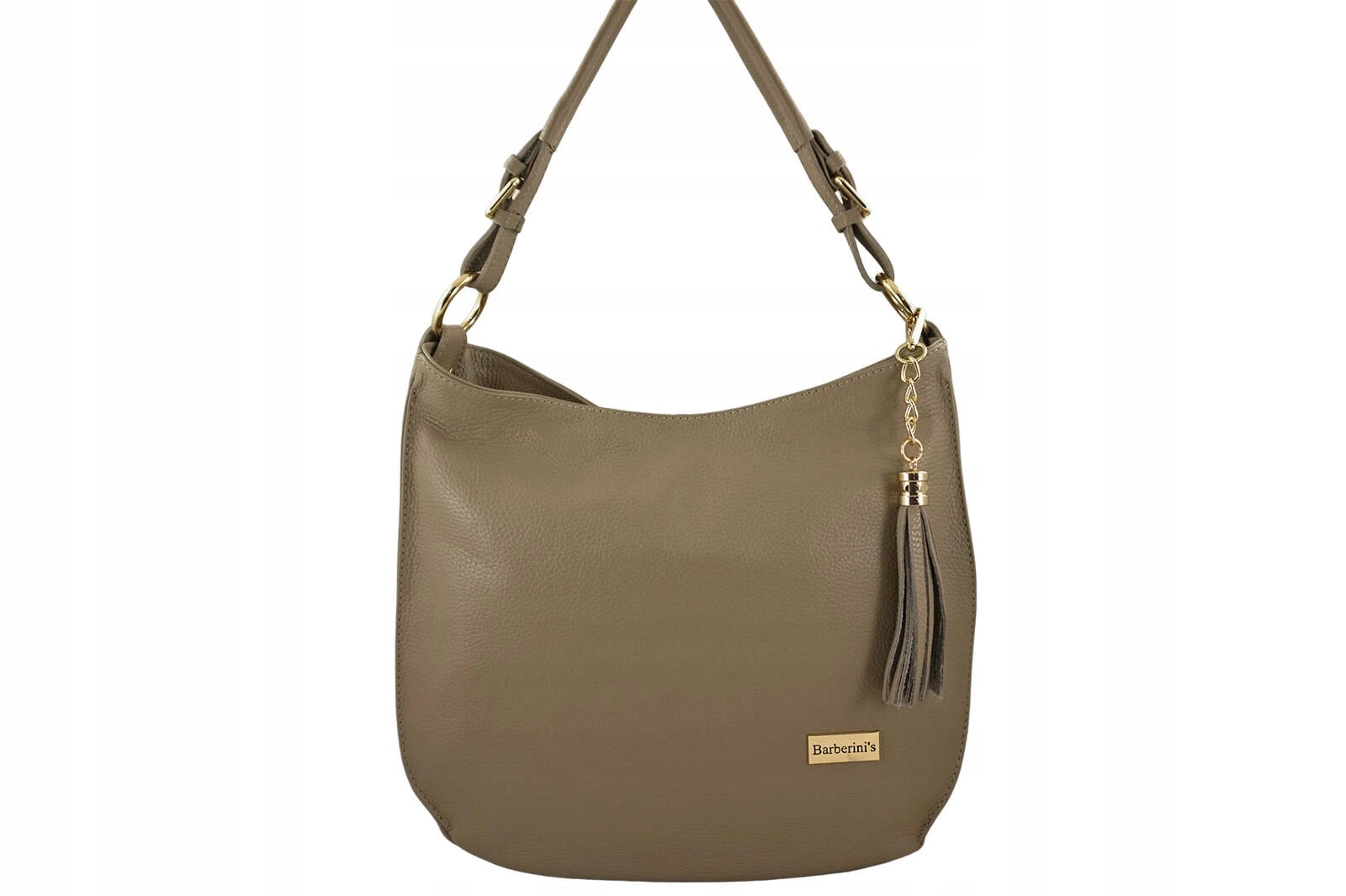 Velká a elegantní kožená kabelka – odstín béžové