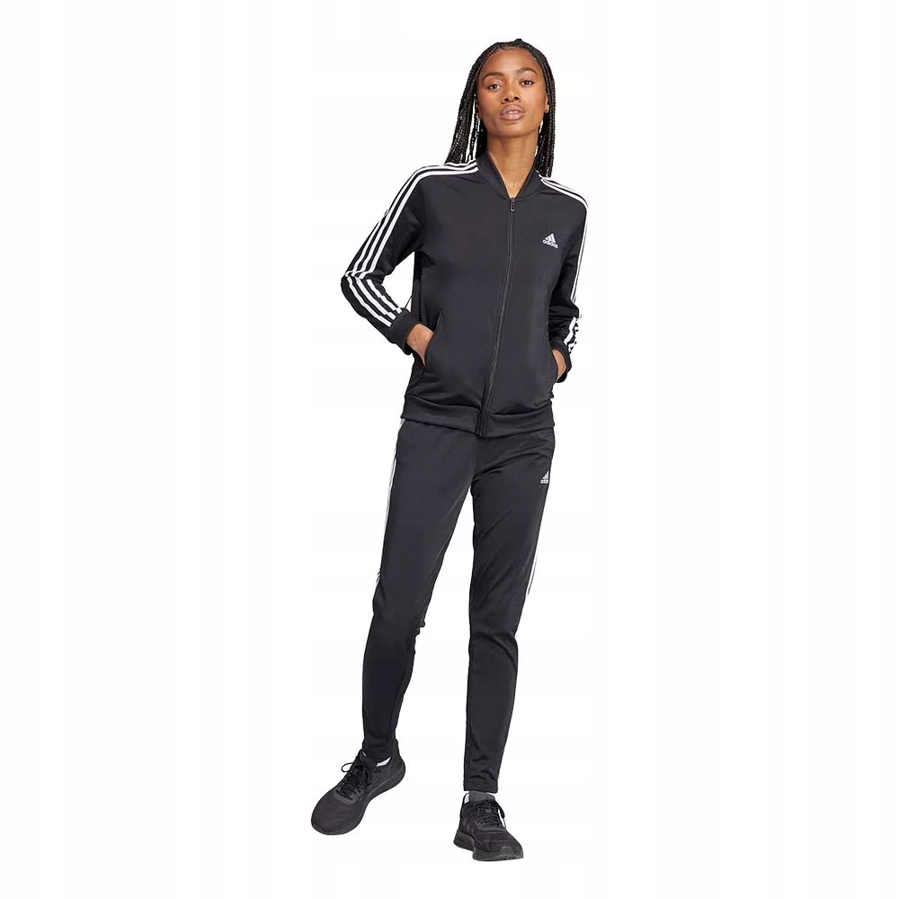 Dres damski na trening fitness rozpinany komplet adidas 3-Stripes IJ8781 L