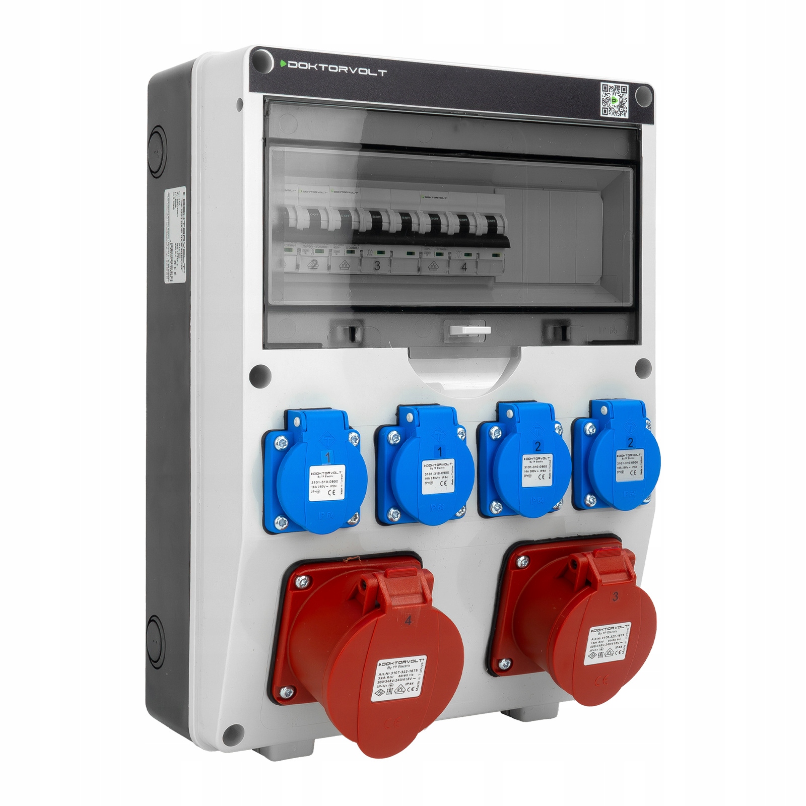 Stavební rozvaděč 32A 16A 4x230V chráněný elektrickým rozvaděčem