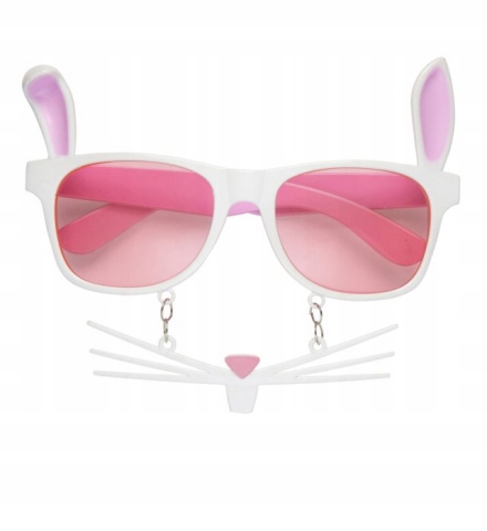 

Okulary Króliczek Biały Królik Zając Z Wąsami