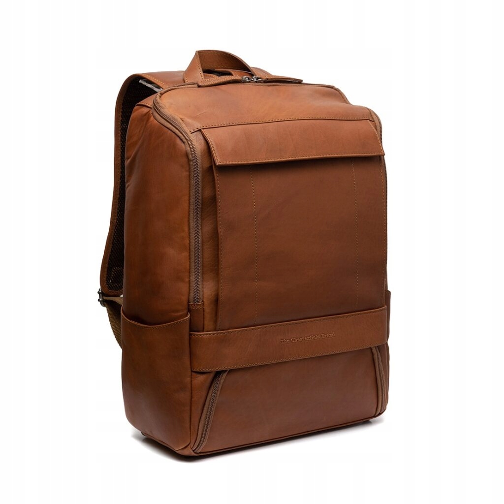 The Chesterfield Brand Kožený městský batoh na notebook 32 cm Hnědý
