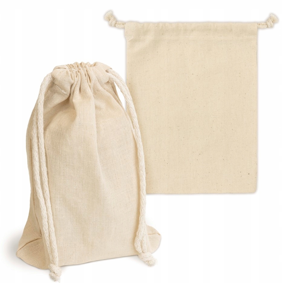 WOREK BAWEŁNIANY 15x20 cm ECRU 145g EKO Woreczek NATURALNY Polska Produkcja Marka Allbag