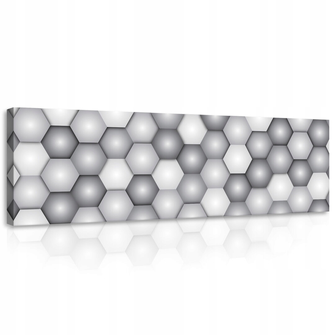 Obraz 145x45 Geometrický abstraktní trojrozměrný šedý bílý minimalismus