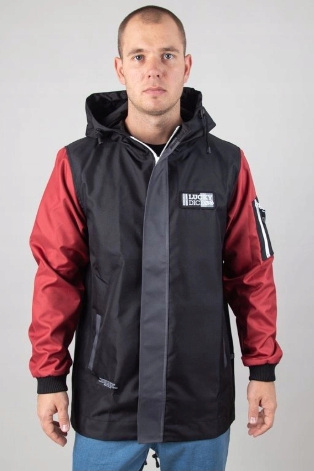 Bunda Lucky Dice Větrovka Parka Logo Label Black-Brick L