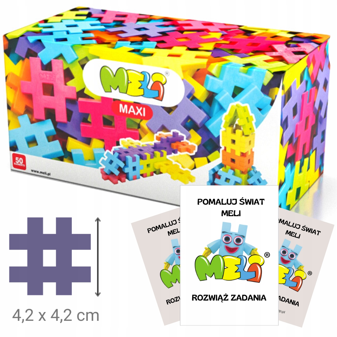 

Klocki Meli Maxi 50 elementów Duże Klocki Wafle