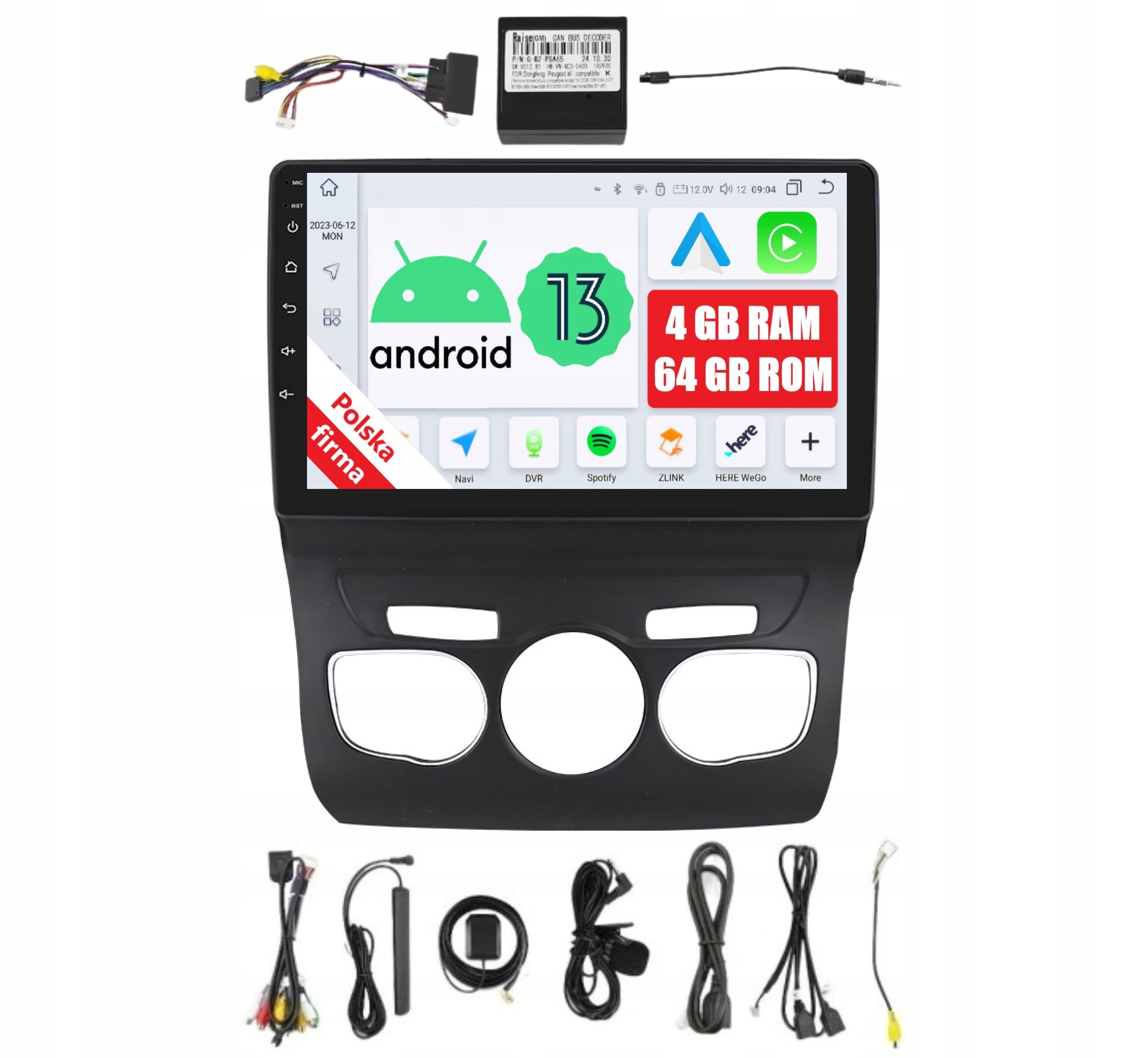 Navigácia Rádio 2DIN Android Citroen C4 II 2 Dsp 4/64 Gb Carplay Lte