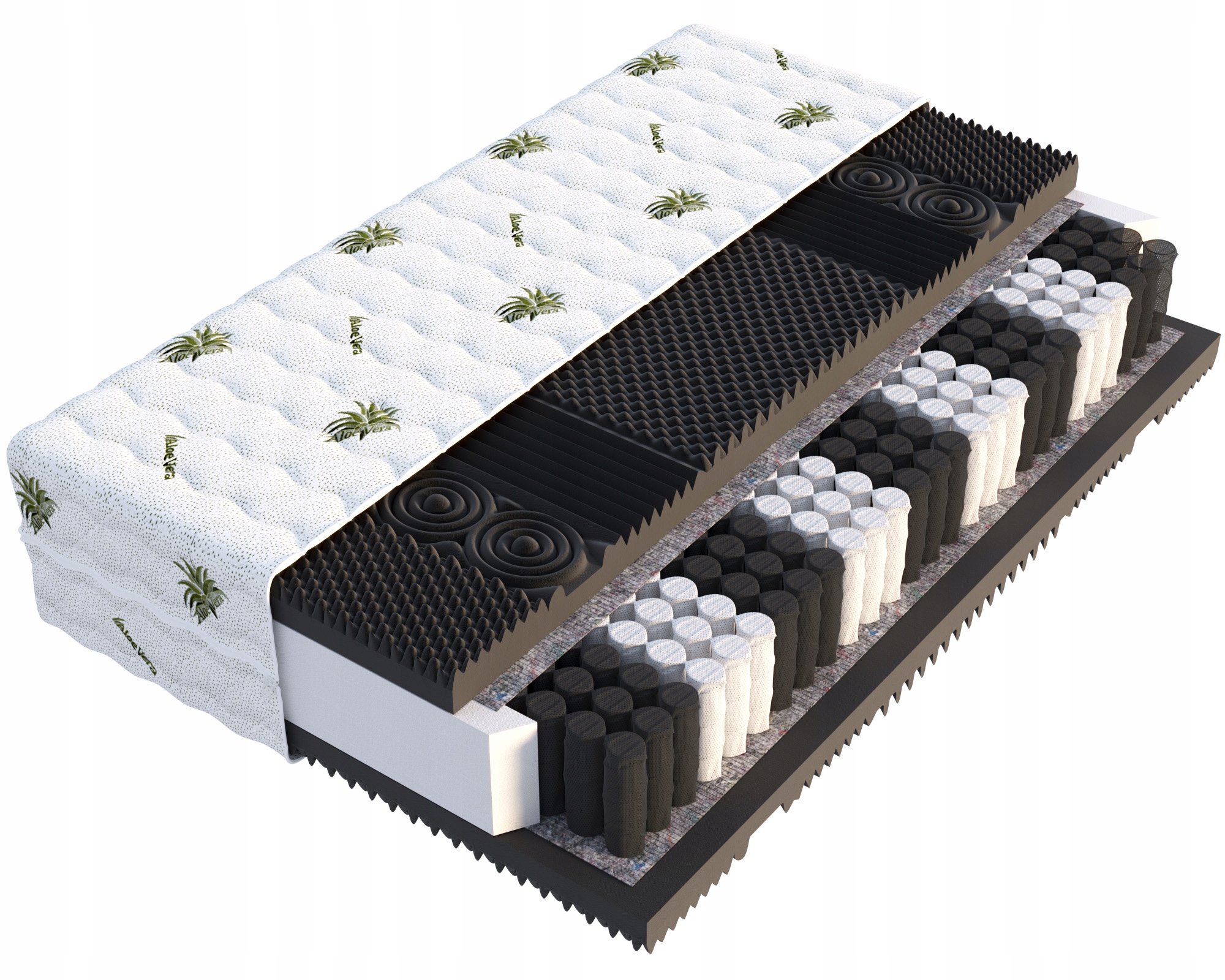 Materac Lux Eko pocket strefowy Masujący Hr 7 cm profilowany 160x200 23 cm