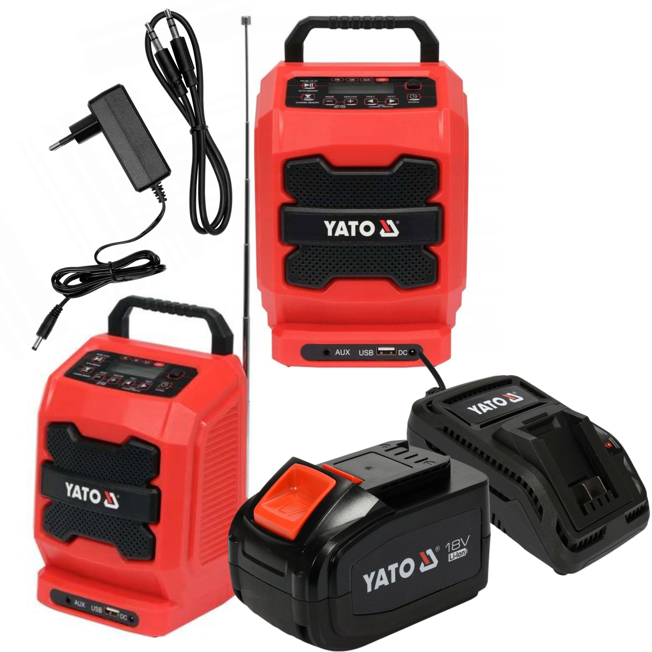 YATO RADIO BUDOWLANE AKUMULATOROWO SIECIOWE +6Ah