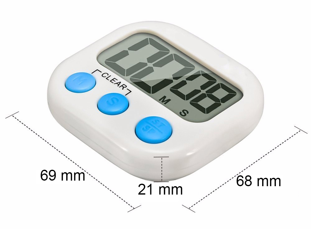 MINUTNIK CYFROWY TIMER STOPER LCD MAGNES JS-118 b Kolor biały