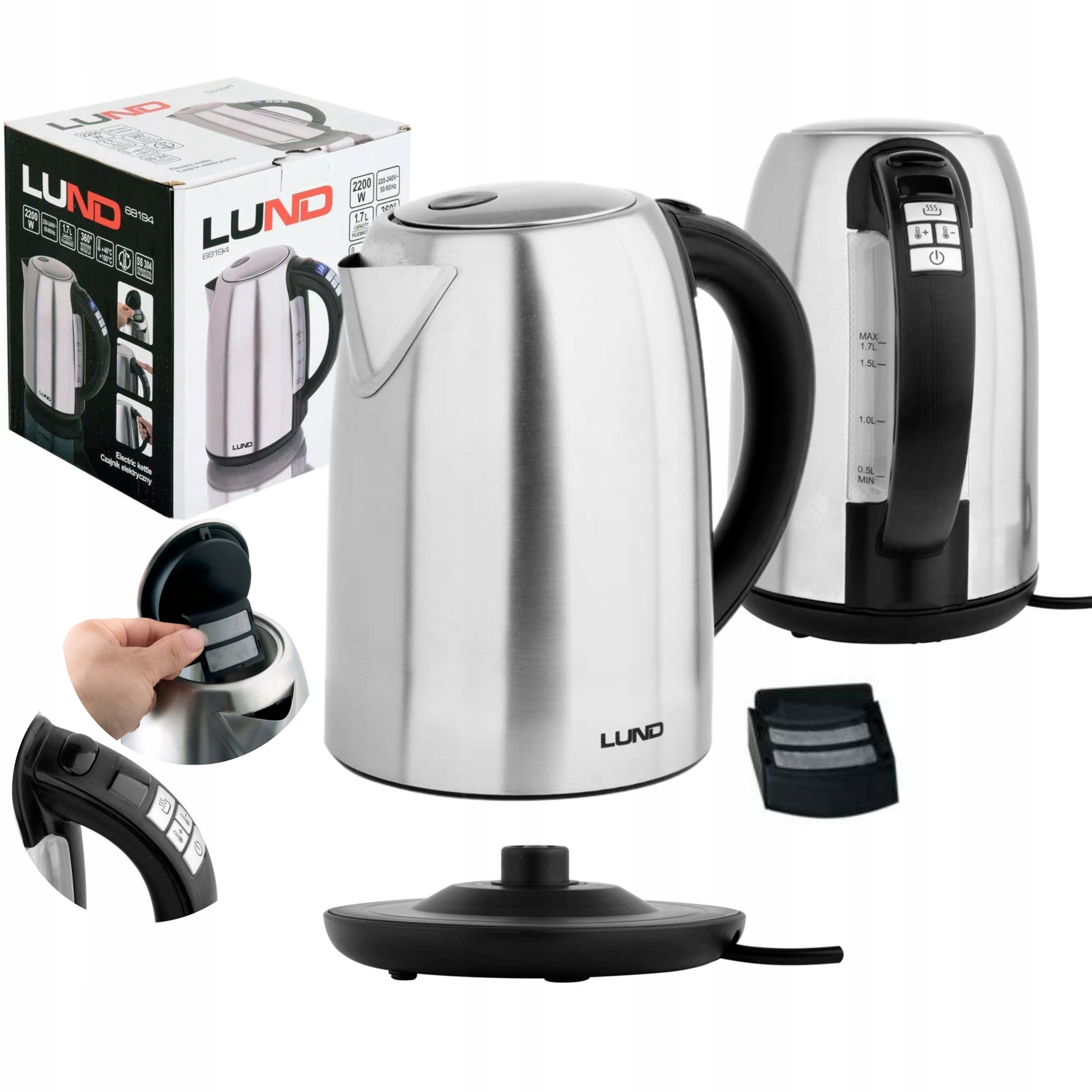 Konvice EL.1,7L Regulace Teploty V Rukojeti 68194 Lund