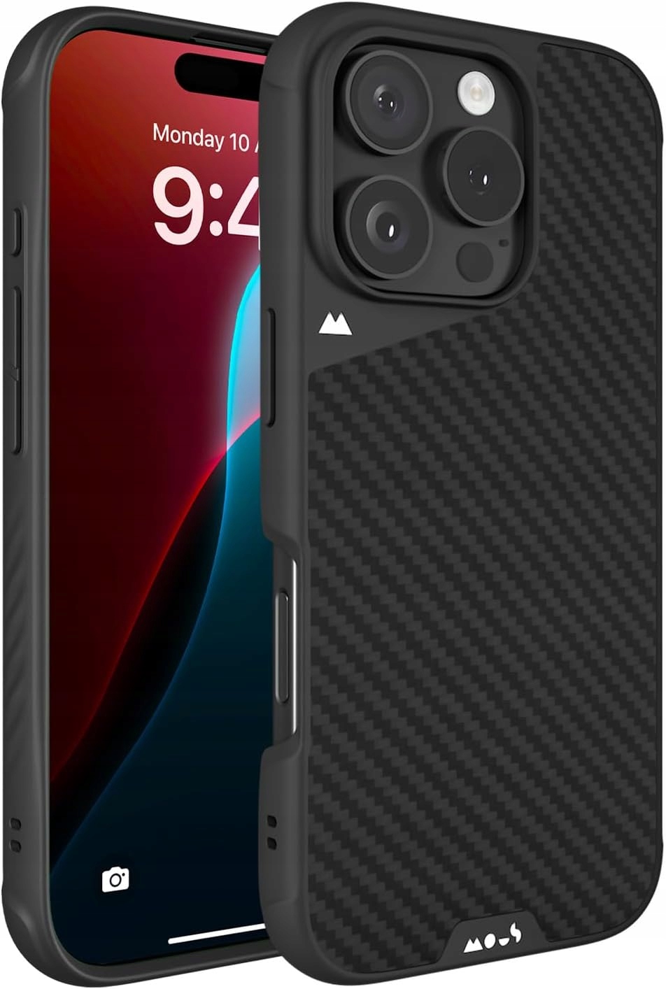 Obal Mous Limitless 6.0 pre iPhone 16 Pro Max AiroShock Carbon Pancierový