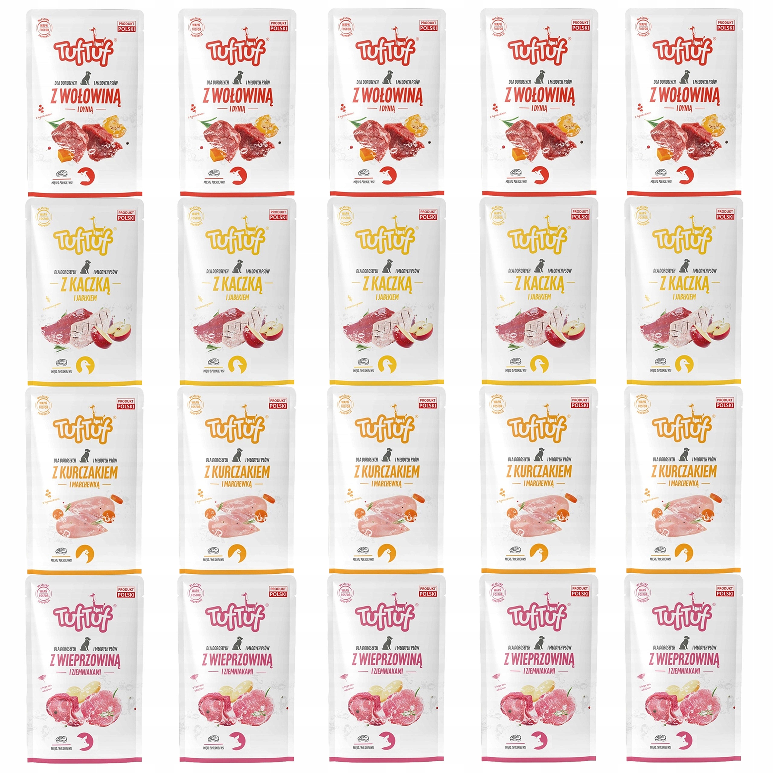 Karma Dla Psa Tuf Tuf 20 x 500g Pełnowartościowa MIX Smaków