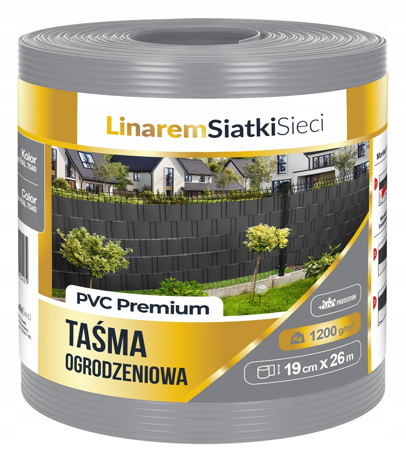 

Taśma Ogrodzeniowa Premium 1200g Jasnoszara 19x26m
