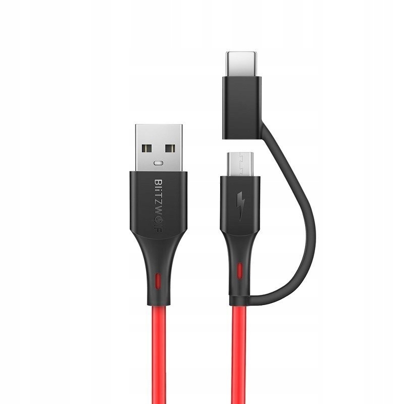 

Kabel Micro Usb + adapter Usb-c BlitzWolf BW-MT3 3