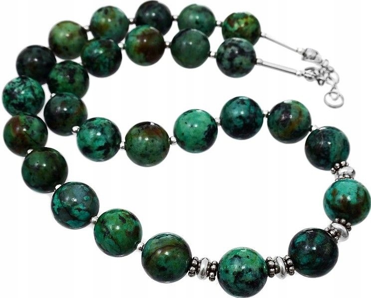 Africký Tyrkysový krásný náhrdelník Stříbro