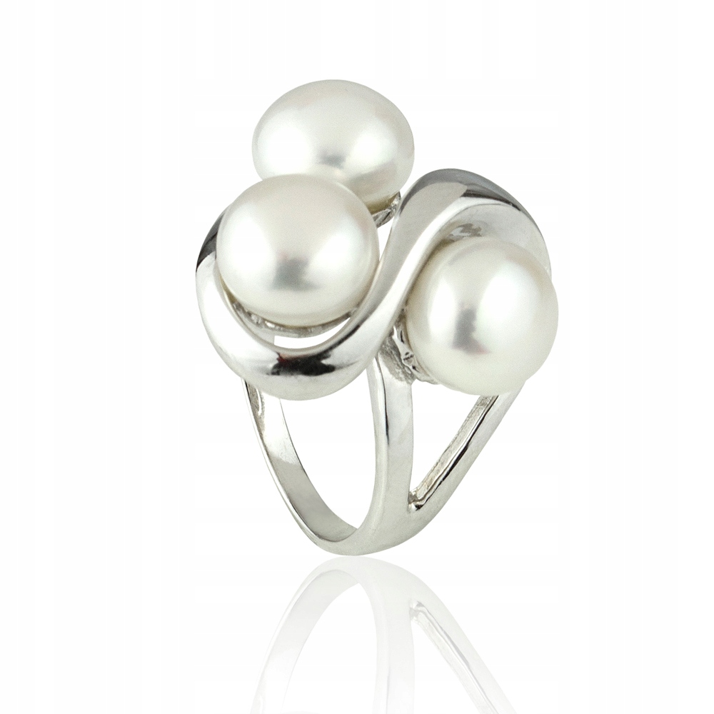 Stříbrný Prstýnek Se Třemi Perlami