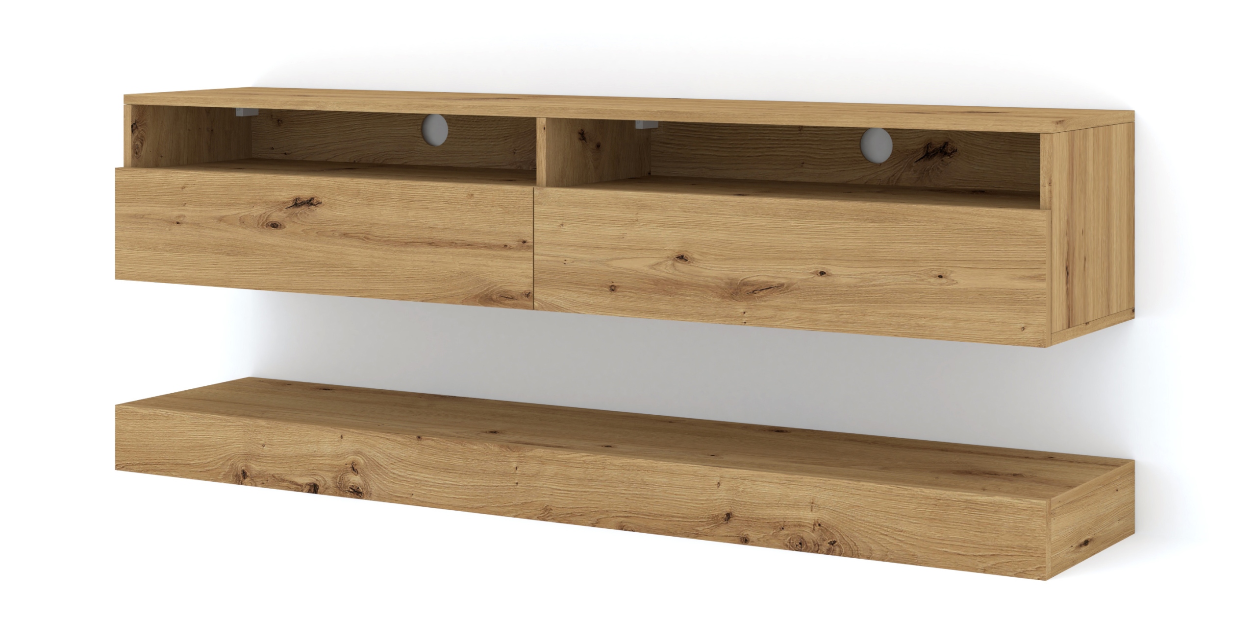 Szafka Rtv Duo 160 cm wisząca półka dąb artisan