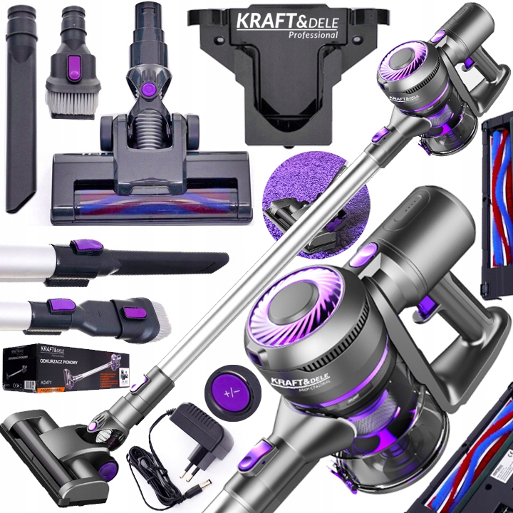 Mocny Odkurzacz Pionowy Bezprzewodowy Akumulatorowy Ręczny Cyklonowy KD471