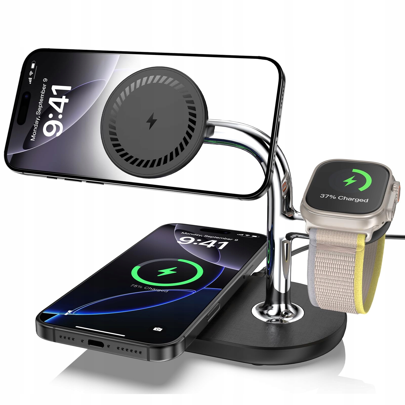 ZenGoose BEZPRZEWODOWA ŁADOWARKA 3W1 DO IPHONE, APPLE WATCH, AIRPODS