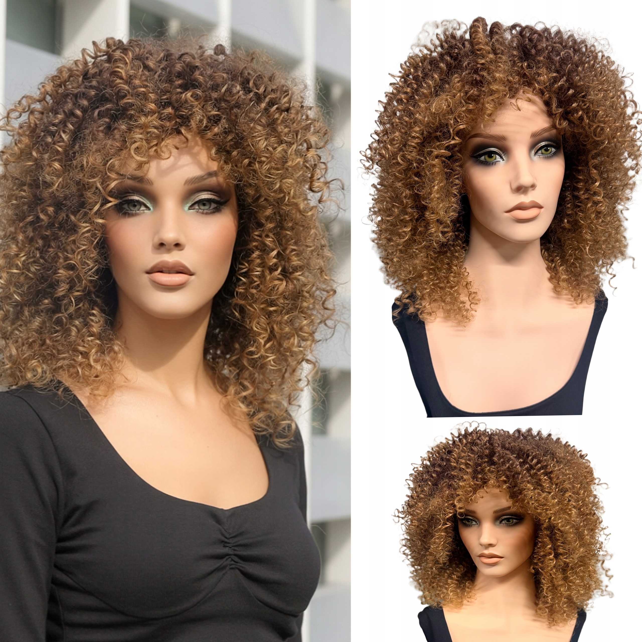 Syntetická paruka Afro Afroloki Bronz Blond Ombre MW0309 #6/27 Pružiny