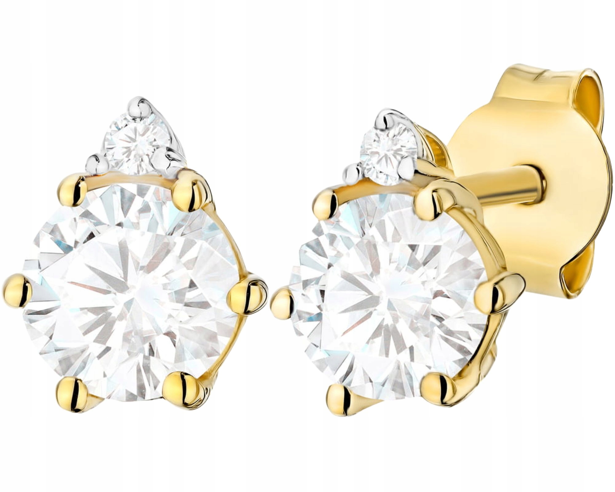 Zlaté Náušnice S Laboratorním Diamantem Na Tyči Zlato 585