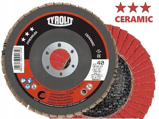 TARCZA LAMELKOWA LISTKOWA CERAMIKA TYROLIT 125 P40