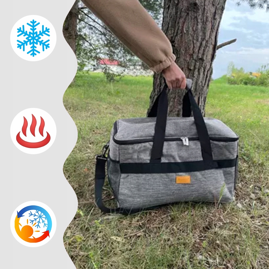TORBA TERMICZNA TURYSTYCZNA PIKNIKOWA LODÓWKA 20L +2X WKŁADY MROŻĄCE ZESTAW Szerokość produktu 37 cm