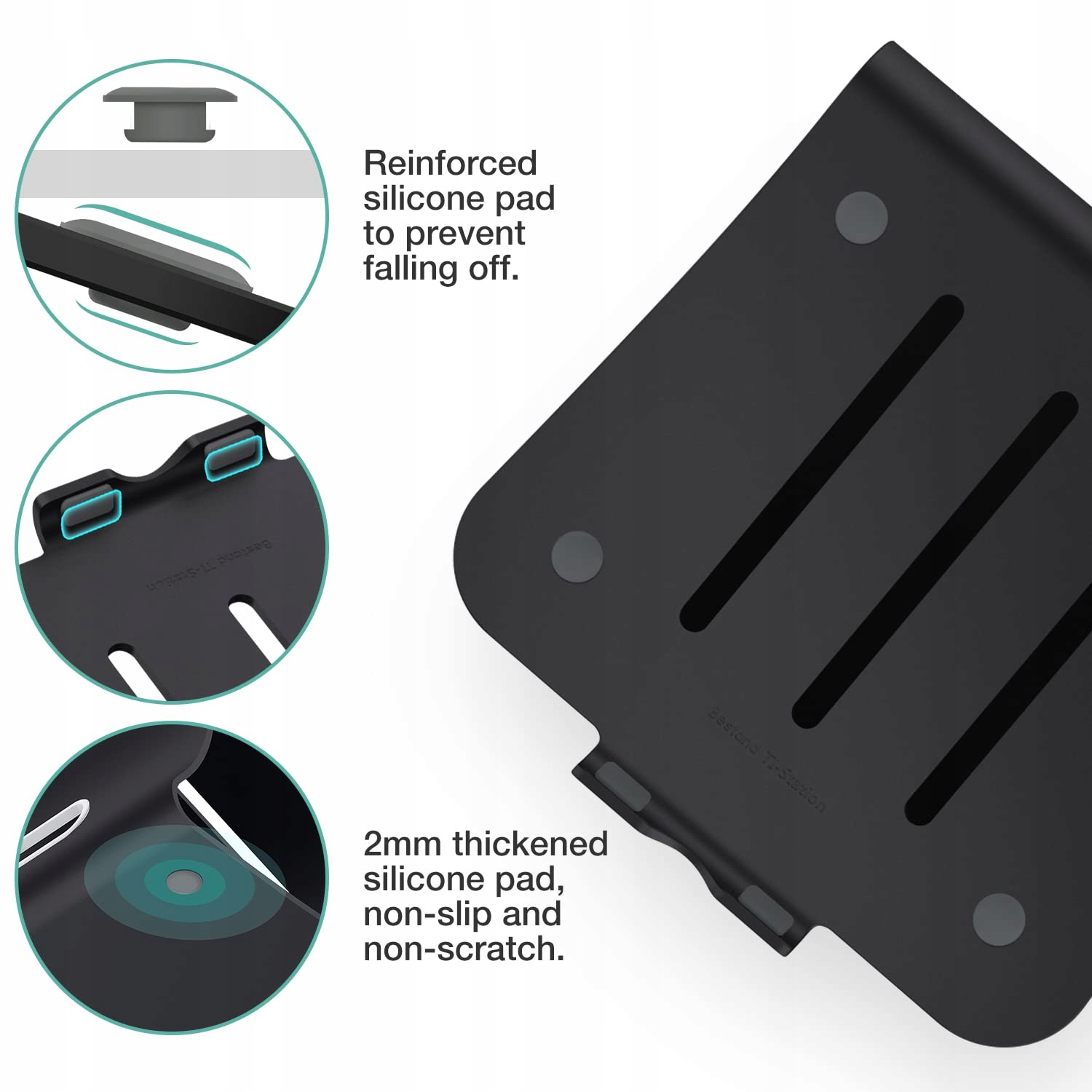 BESTAND Aluminiowy Stojak Podkładka Na Laptopa MacBook Apple Czarny — miniatura 4