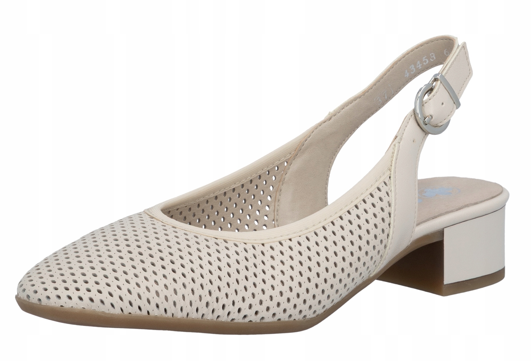 Rieker 43458-60 vel.41 béžové elegantní kožené sandály, lodičky, Tuhost H