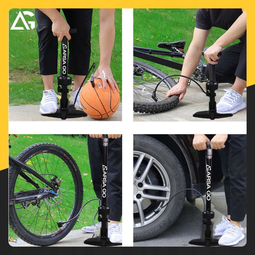 POMPKA ROWEROWA Z MANOMETREM RĘCZNA DO ROWERU PIŁEK SAMOCHODOWA PODŁOGOWA Stan opakowania oryginalne