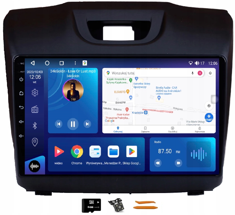 Rádio Android Navigácia Qled Carplay Lte Gps 256GB Dsp Isuzu D-max 2 15-18