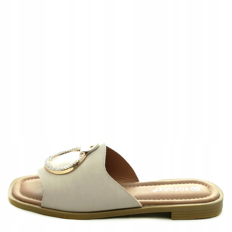 Eleganckie BEŻOWE damskie klapki 21021 Kod producenta 21021