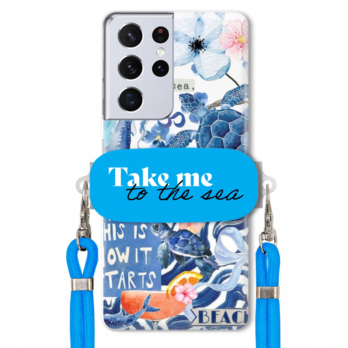 Puzdro pre Samsung S21 Ultra 5G Premium Vodítko Blue Držiak Take Me To The Sea