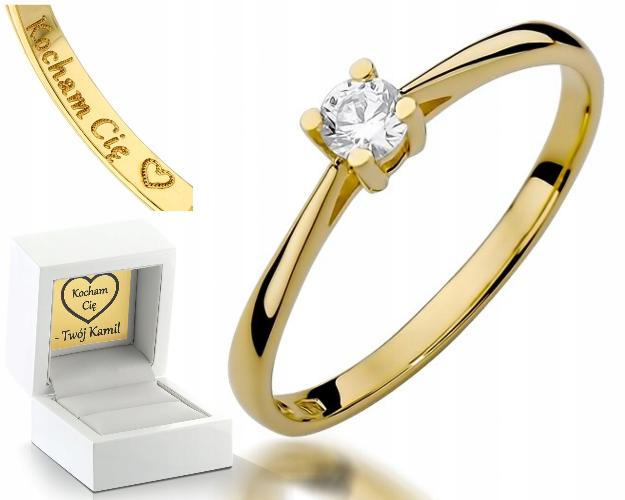 Zlatý Prstýnek S Briliantem 0,15 Ct 585