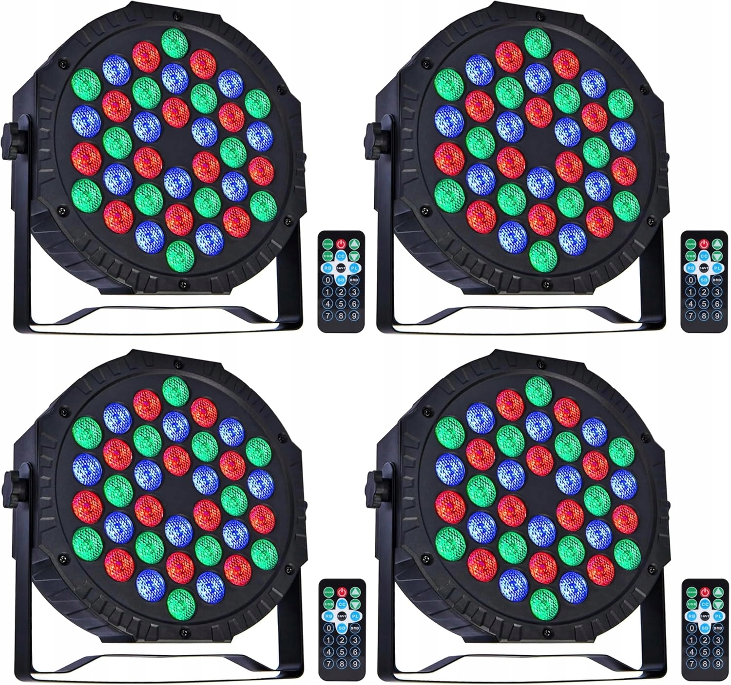 Reflektor Par Led Rgb DMX diaľkový 36 Led 4 ks