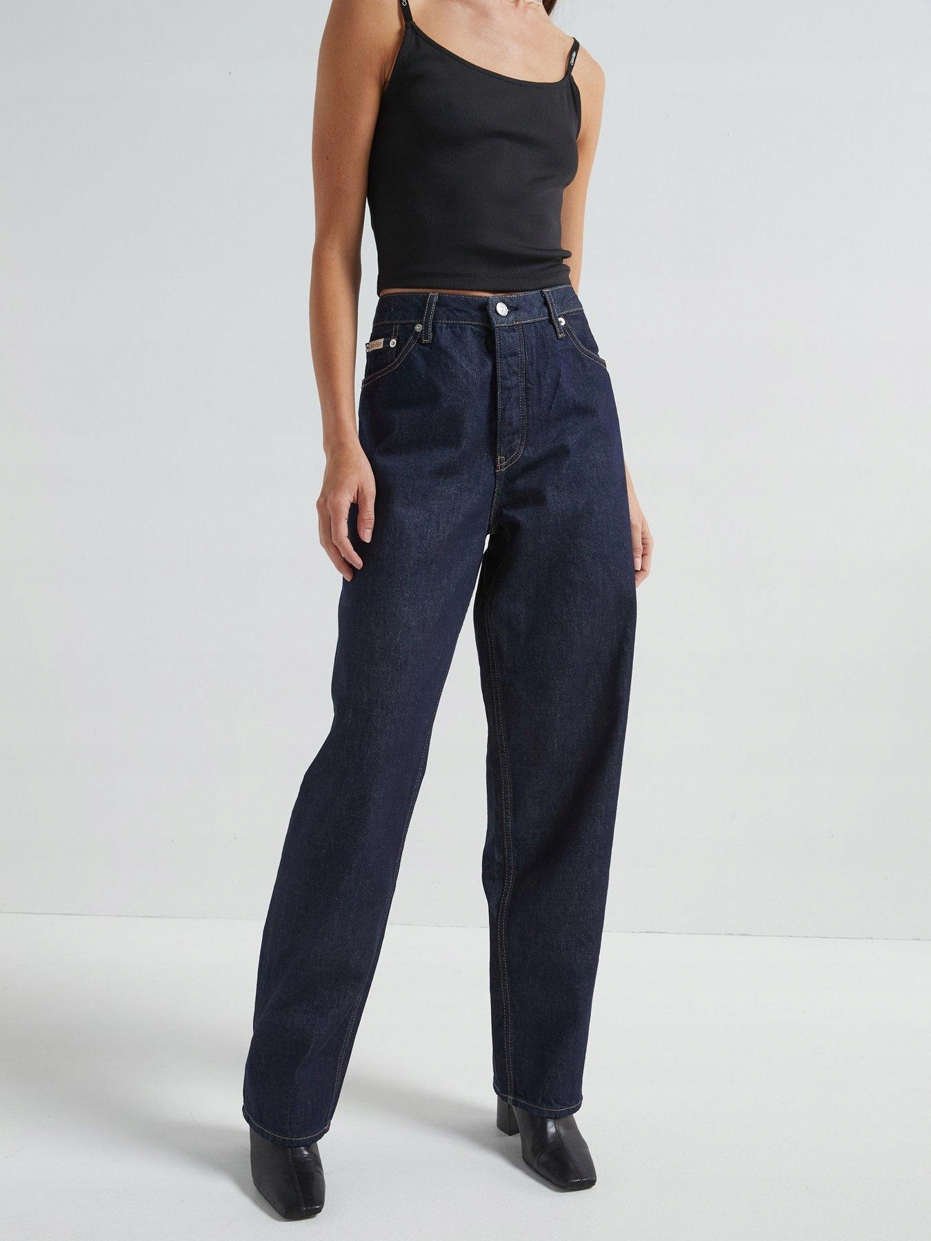 Calvin Klein Jeans Tmavě Modré Volné Džíny (26)