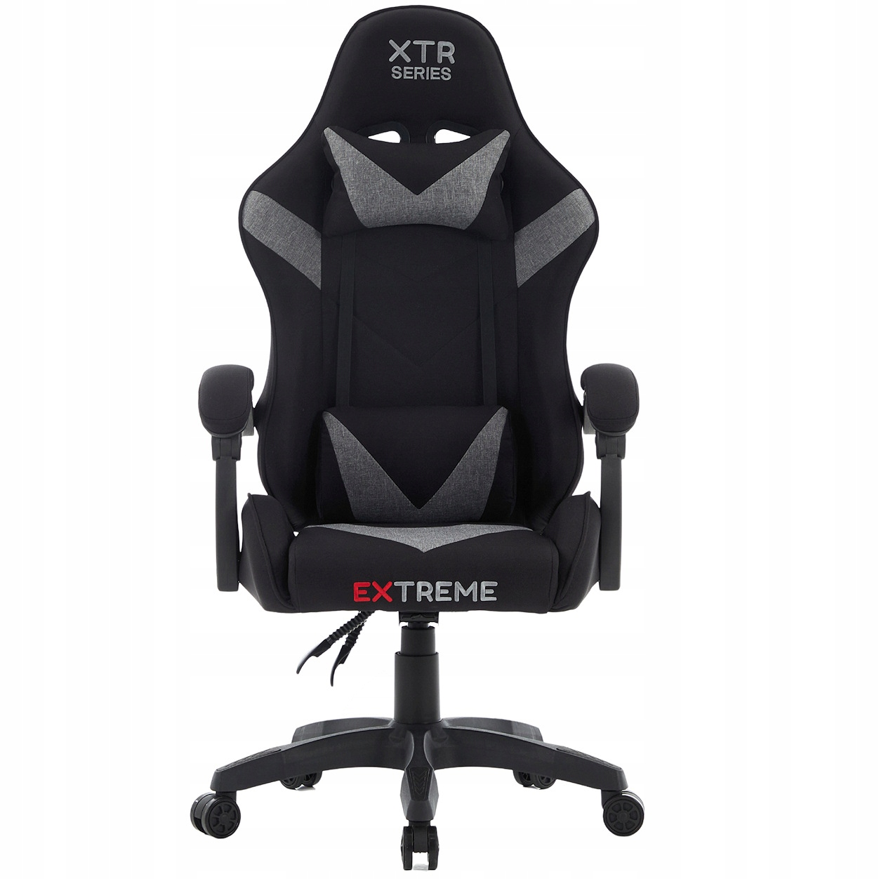 Herné kreslo pre hráčov Kubelková Opierka Pohodlná čierno-šedá