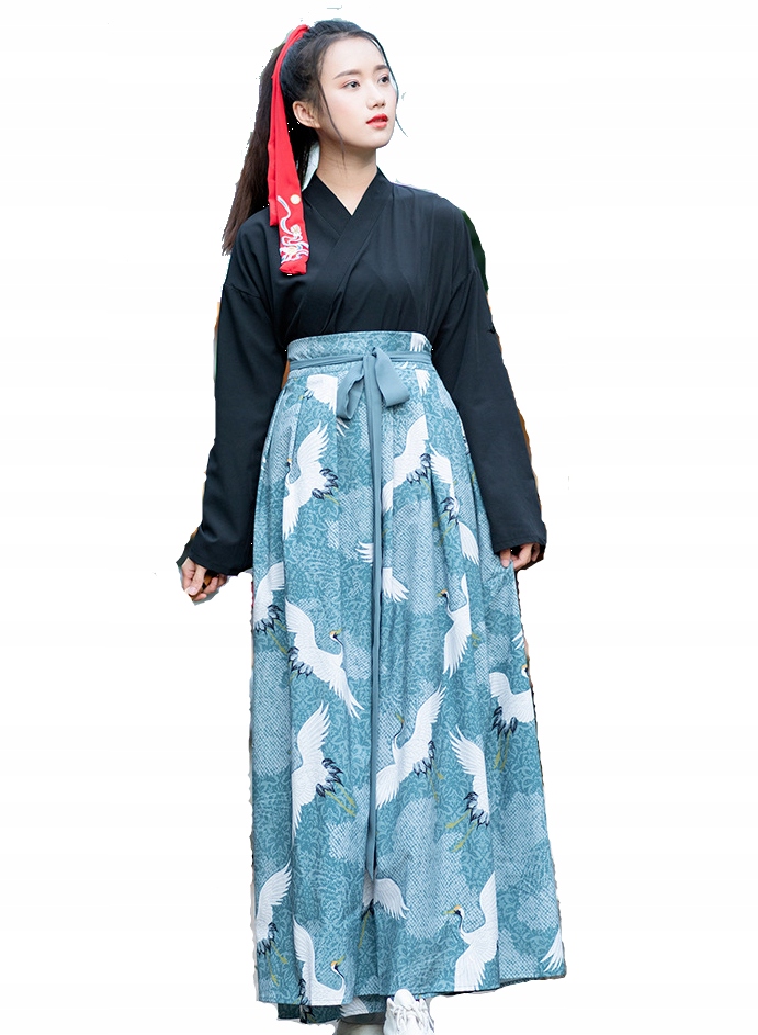 

Japońska Spódnica Żuraw Kimono Yukata Tsuru Pasek