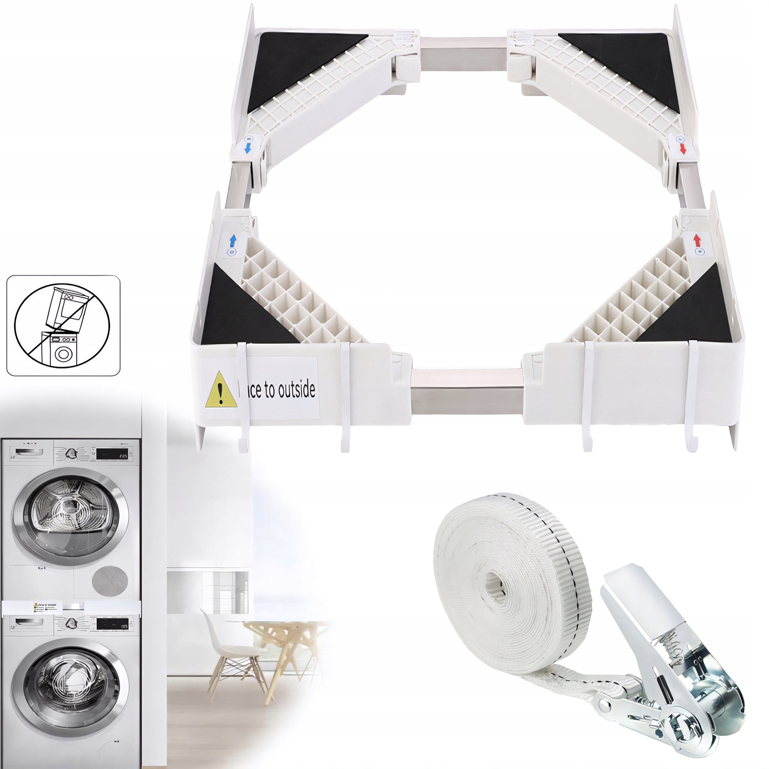 Stojak Na Pralkę Suszarkę Uniwersalny 46 CM-72 CM 4 Mat Mata Antypoślizgowa